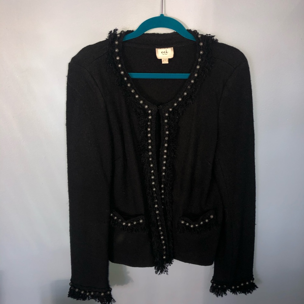 Black Boucle Blazer